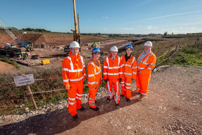 (Left to right) Ben Gray, project director at Arden Cross Ltd, Cllr Karen Grinsell, deputy leader of Solihull Council, Andy Street, Mayor of the West Midlands, Cllr Brigid Jones, deputy leader of Birmingham City Council and Jonathan Bretherton, Managing Director at Solihull Urban Growth Company