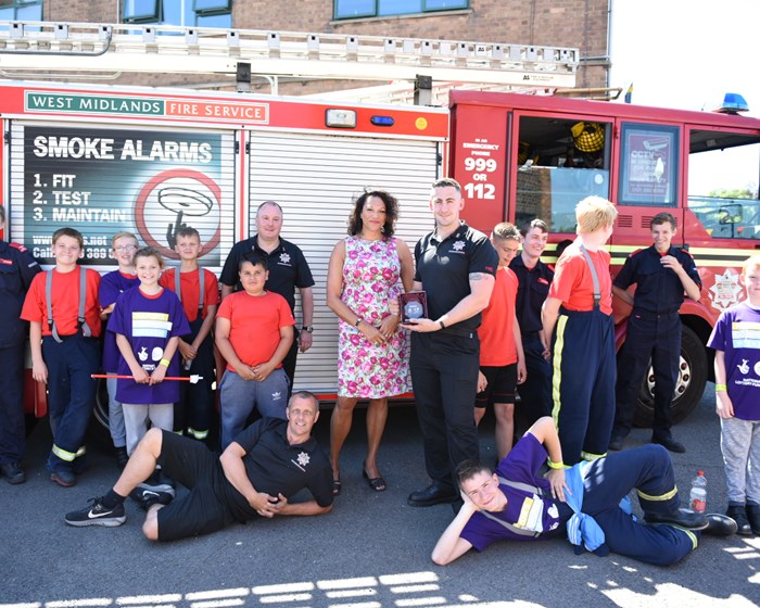 Deborah Cadman with Bloxwich Fire Station Cadets