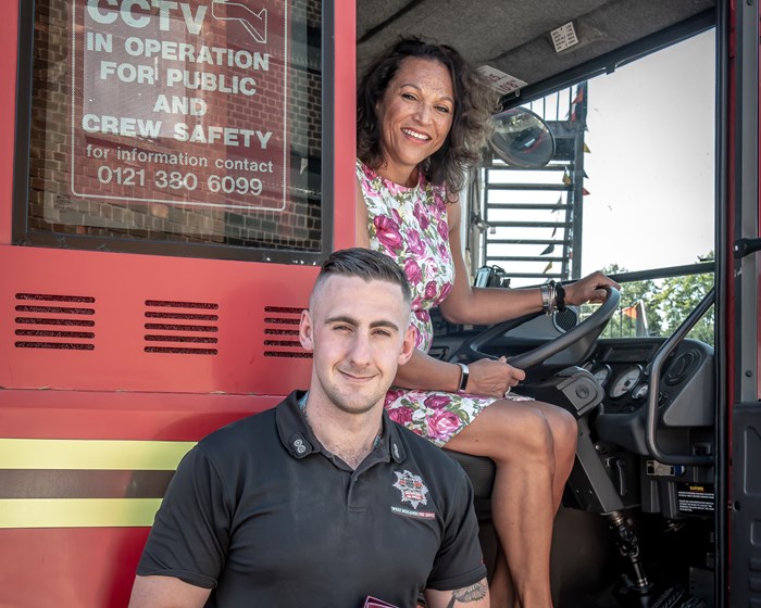 Deborah Cadman & Mitchell Lee at Bloxwich Fire Station