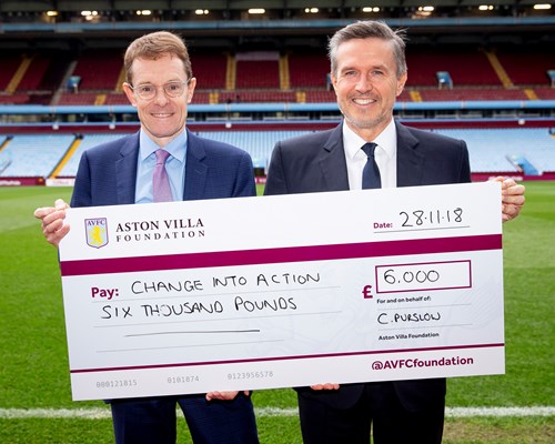 Aston Villa Foundation donates £6k to Mayor's homelessness campaign