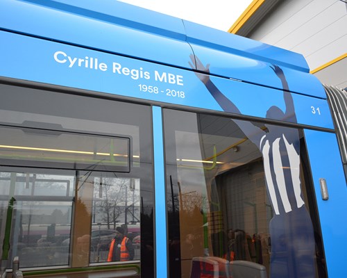 Tram named after West Bromwich Albion legend Cyrille Regis