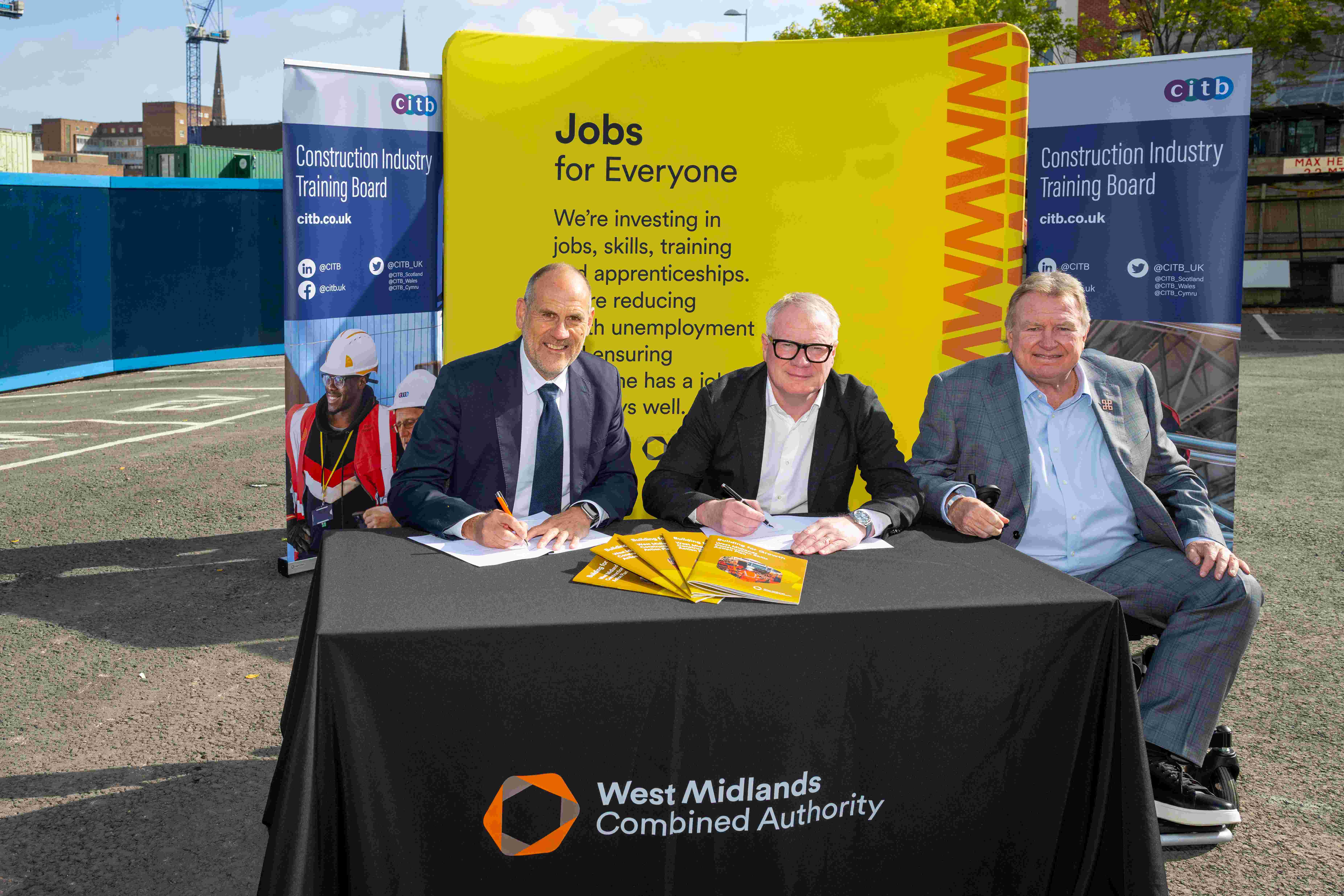 Tim Balcon, chief executive officer, Construction Industry Training Board (CITB), Richard Parker, Mayor of the West Midlands, Andy Hill, chief executive, The Hill Group