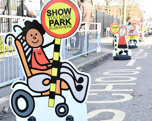 Pupils take delivery of parking buddies to improve safety outside their school