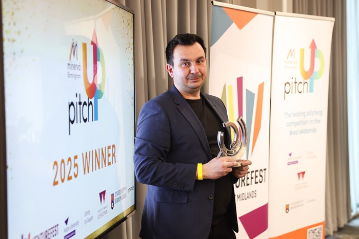 Raoul Popescu-Ghimis is the winner of this year's Minervia Pitch Up competition held at Venturefest West Midlands.