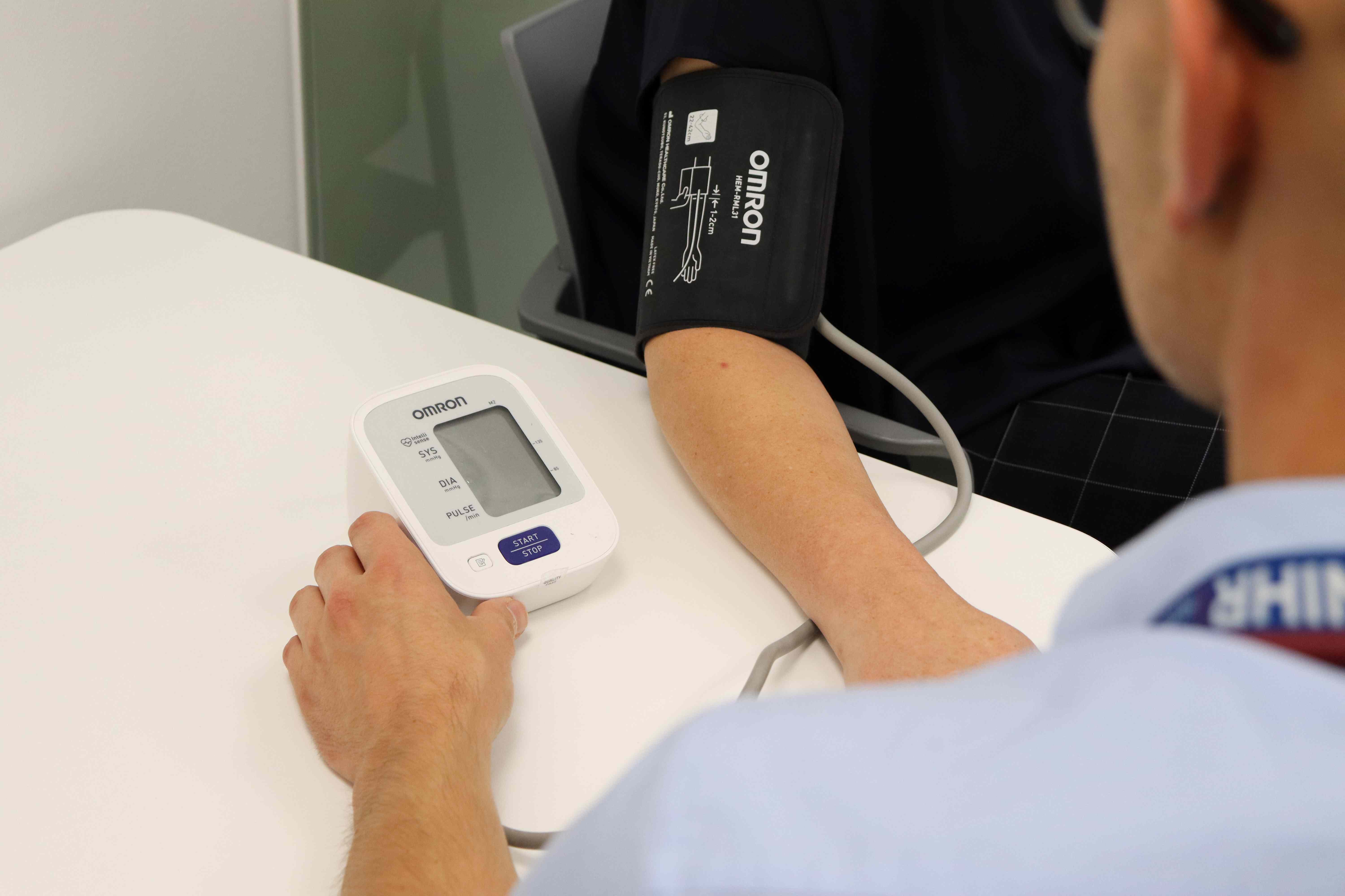 Person having a blood pressure check.