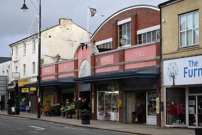 An image taken from the street showing Brierley Hill high street