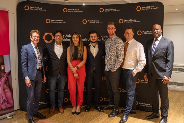Andy Street (far left), Mayor of the West Midlands, with the BritAsia Academy team at the West Midlands' Adult Learners Awards