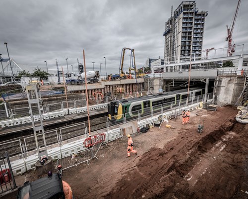 New steel frame shows Perry Barr Railway Station taking shape