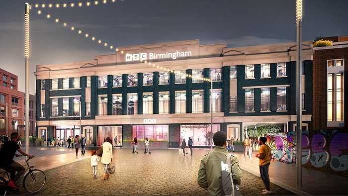 An artist's impression of the new BBC Midlands site in Digbeth.