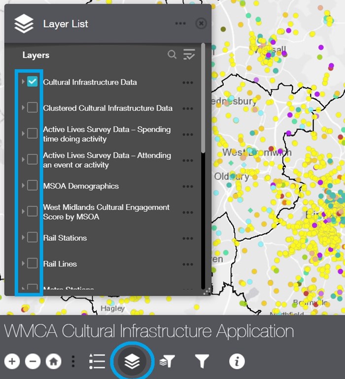 Screenshot of WMCA Cultural Infrastructure Application