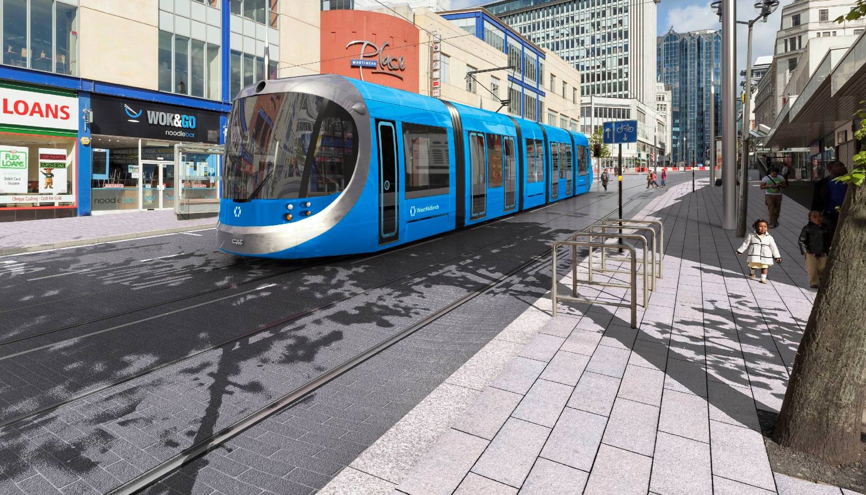 Visualisation of tram on Lower Bull Street