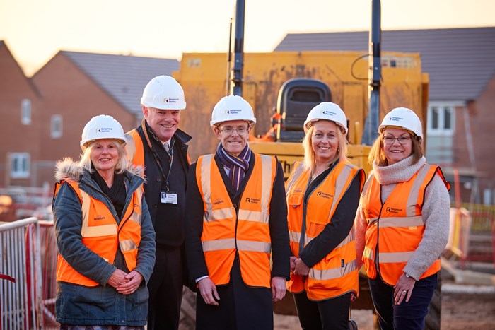 Visit to the Wood End estate in Coventry earlier this year. From left: Councillor Pat Seaman, Kevin Roach (Citizen), Andy Street, Charlotte Goode (Keepmoat), Dianne Williams (Moat House Community Trust)