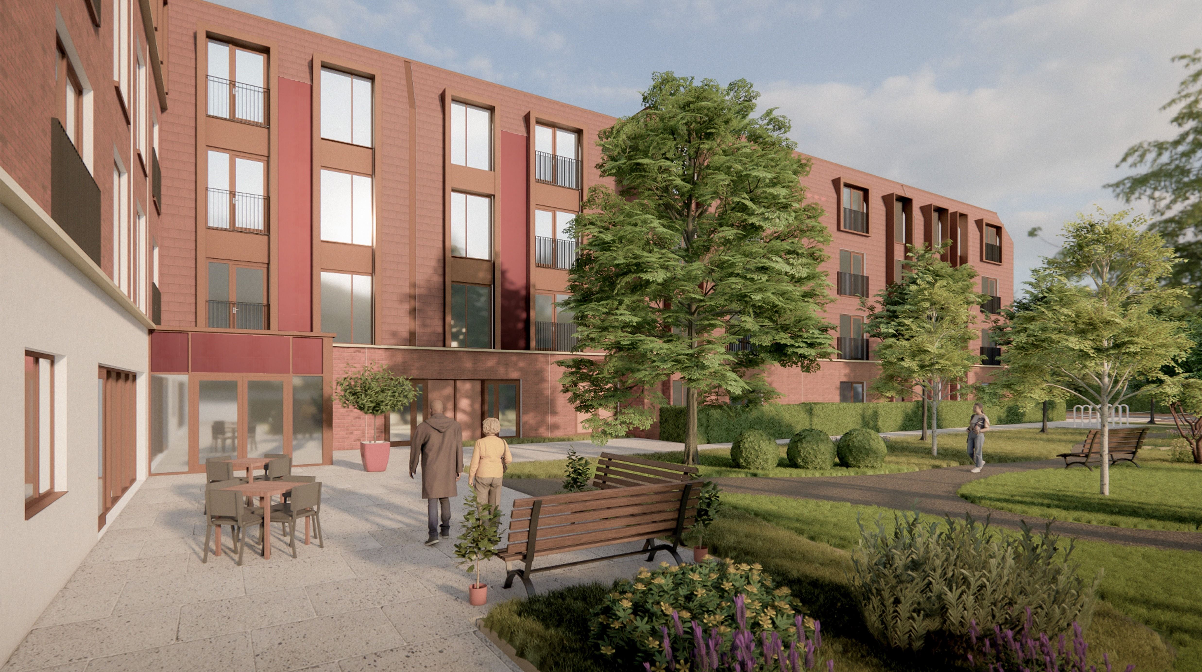A CGI of how the extra care home development will look