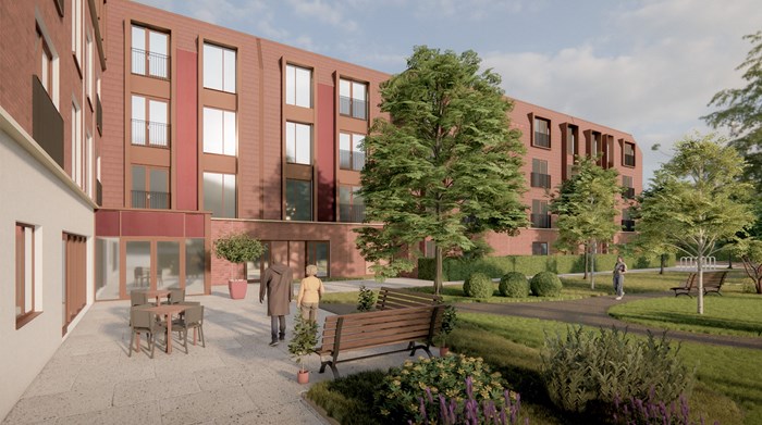 A CGI of how the extra care home development will look