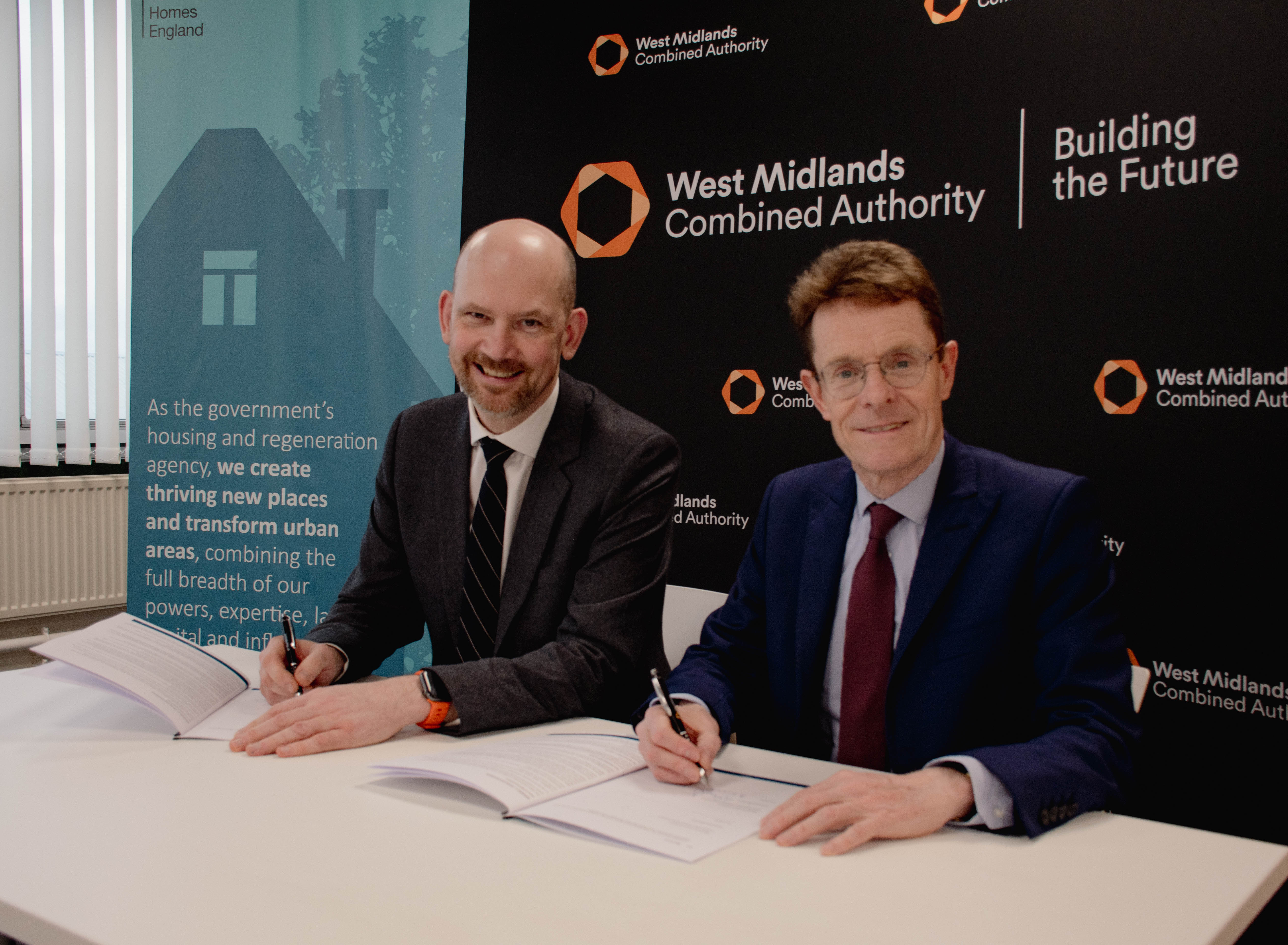 Peter Denton, chief executive of Homes England, left, with Andy Street, Mayor of the West Midlands and Chair of the WMCA.