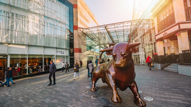 Shopping centre with Bull Statue