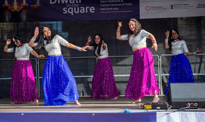 Spectatular: Dancers entertain the crowds at Diwali on the Square 2019