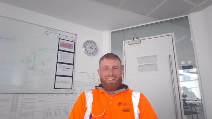 MMA staff member Stuart Fowkes, who is a previous Level 2 Tramway Construction Operative apprentice.