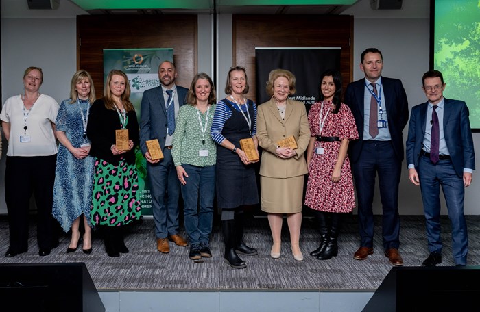 Winners of the first West Midlands Natural Environment Awards with Andy Street, Mayor of the West Midlands and WMCA chair.
