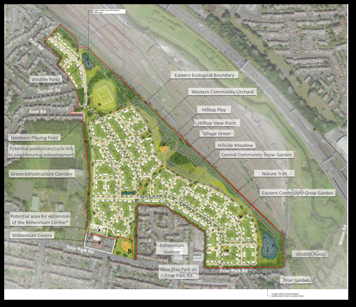 An aerial image of how the new development could be set out