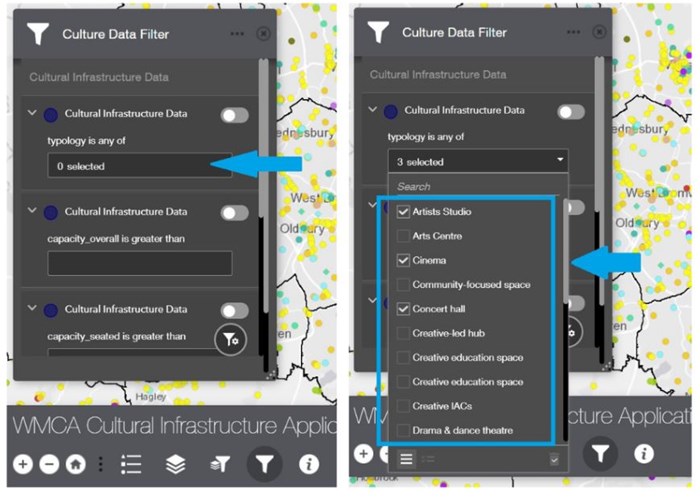 Screenshot of WMCA Cultural Infrastructure Application
