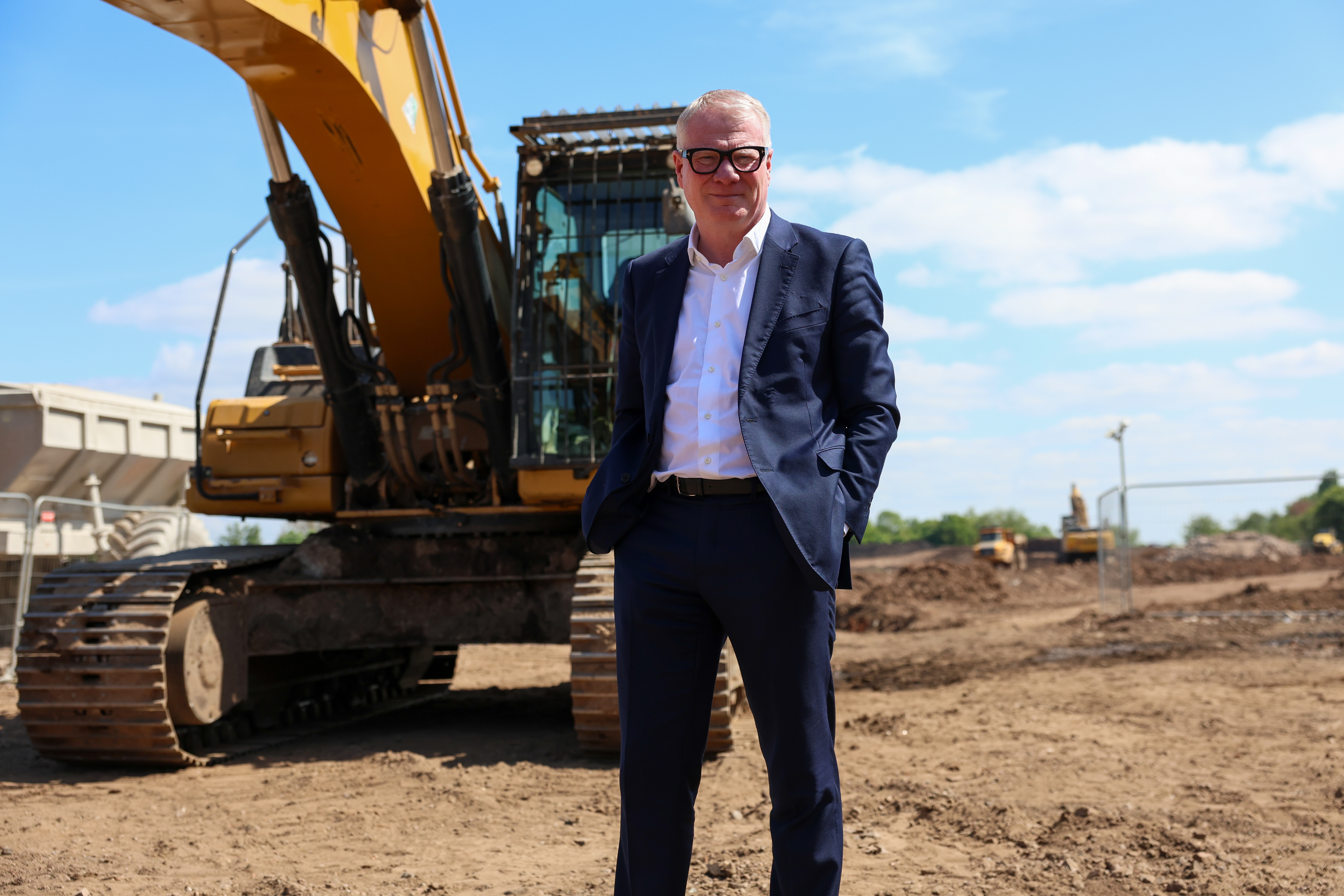 Mayor Richard Parker at a construction site