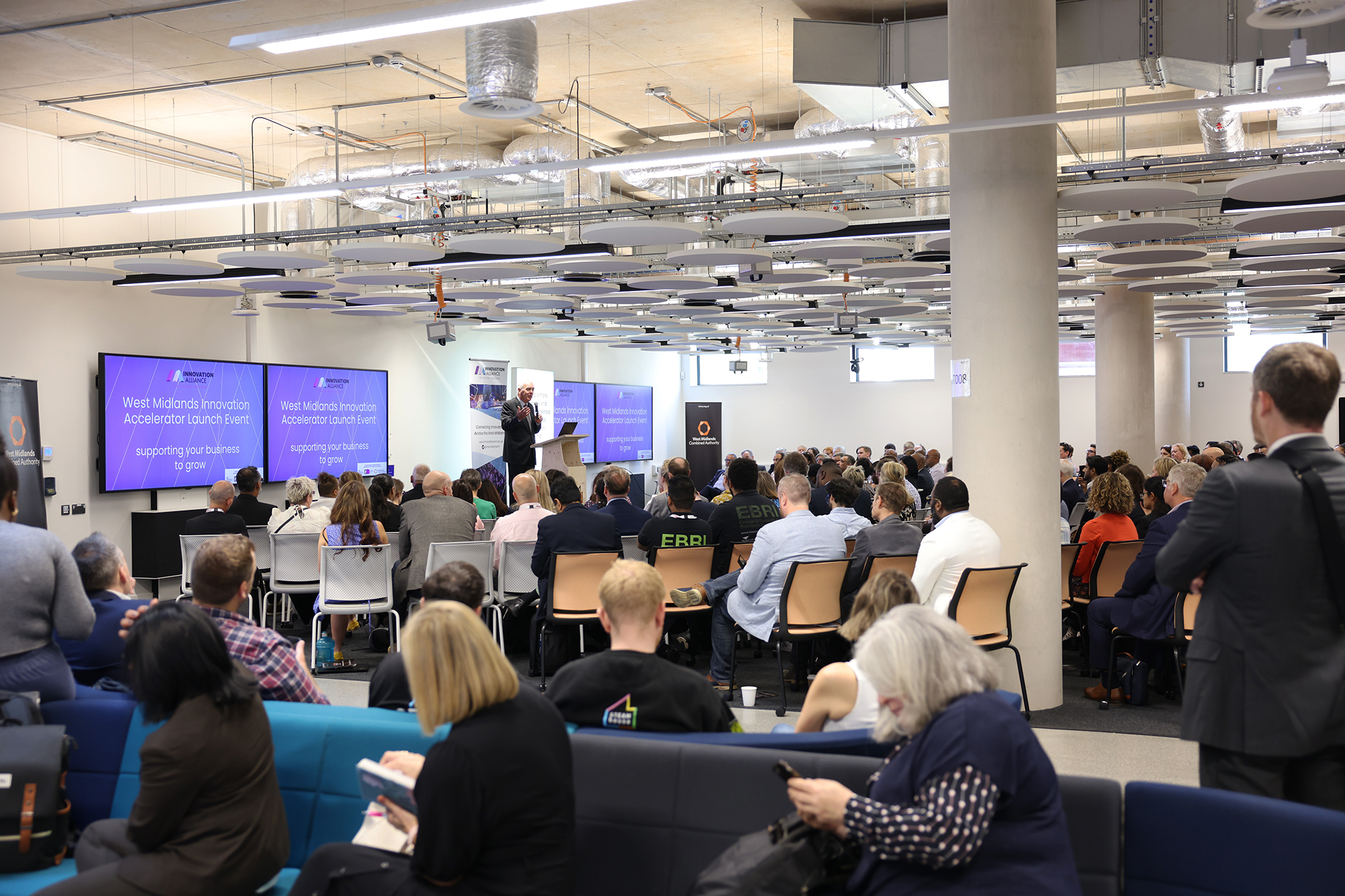 Mike Wright, chair of the West Midlands Innovation Board, presenting at the WMCA's Innovation Accelerator event.