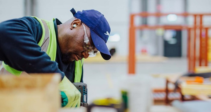 Man working with a drill
