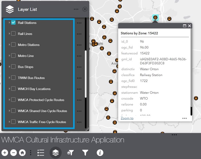 Screenshot of WMCA Cultural Infrastructure Application