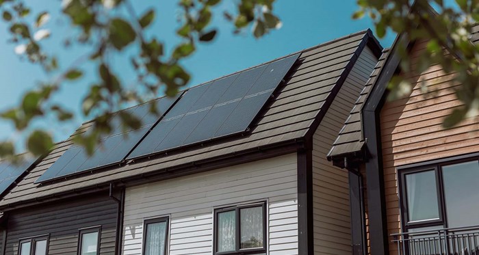 Solar panel on house