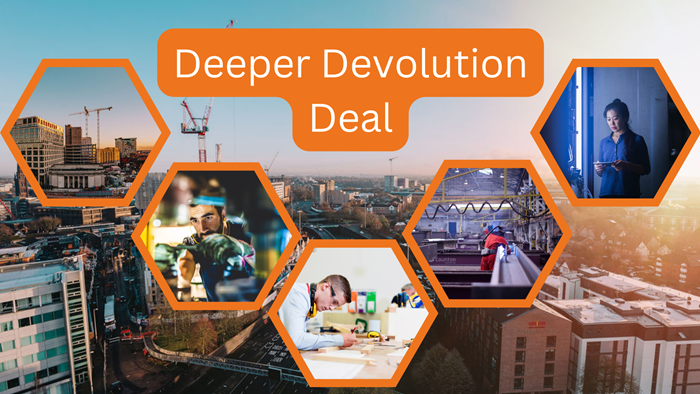 Deeper Devolution Deal logo featuring working people
