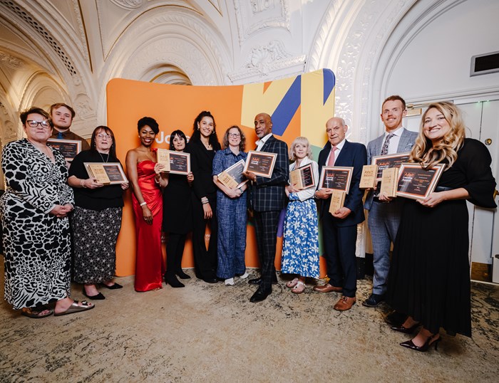 Adult Learning Award winners 2026: (Left to right) Helene Dearne (Interim Executive Director, Employment, Skills, Health & Communities, WMCA), Sam Hutchings, Viv Webb (Dudley MBC), Nicola Beckford, Aneeta Hazir (Telford College), Santina Bunting, Alison Grade, Karl Wilson, Louise Lakin (AES Coventry), Timothy Jackson, Kris Green (BBC Drama Studio Productions), Monica Barbosa (Successful Partnerships)