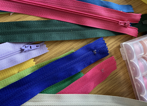 Colourful zips