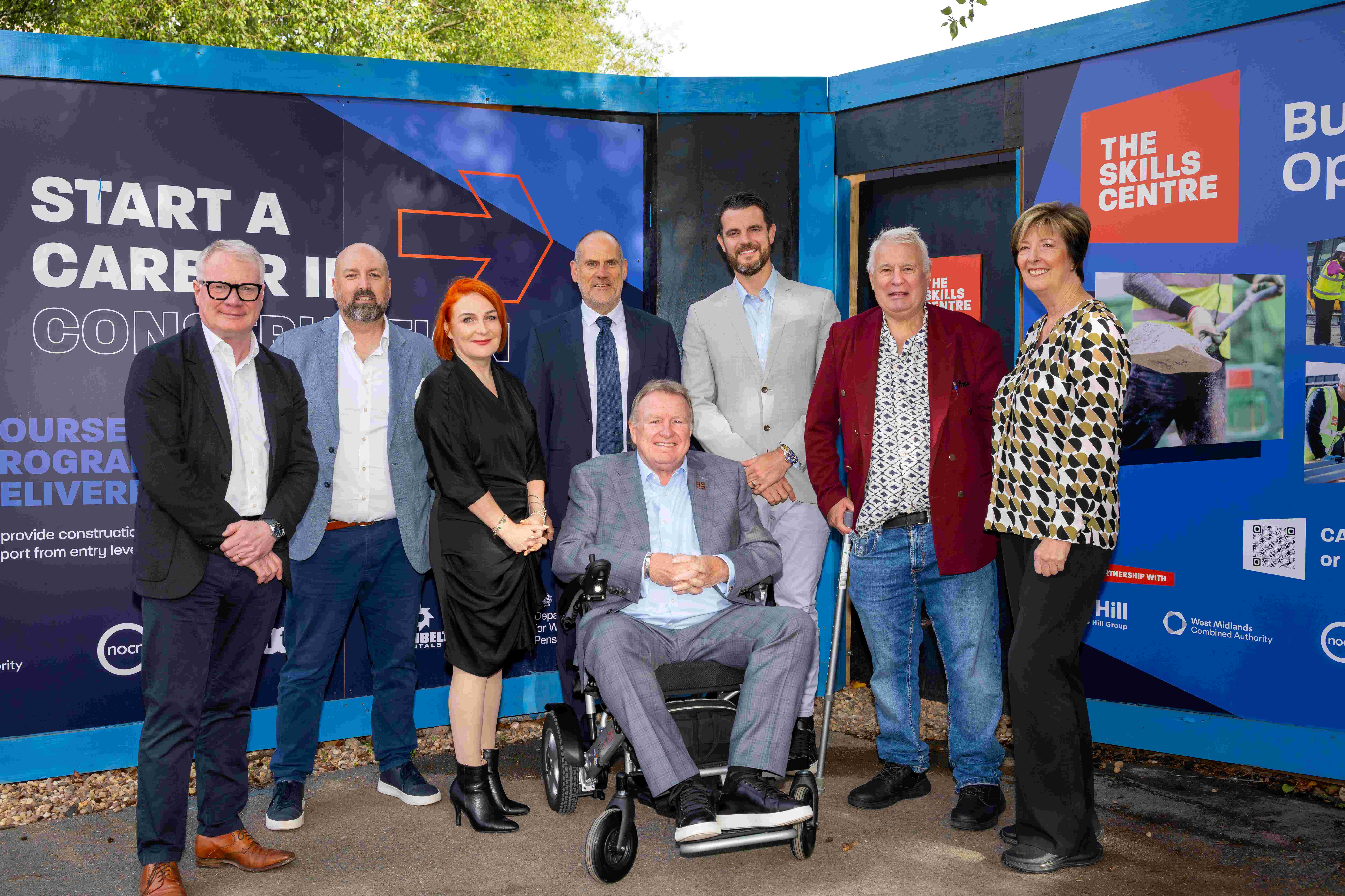 Left to right - Mayor of the WMCA Richard Parker, Jon Howlin from The Skills Centre, Chief Executive of Coventry City Council Julie Nugent, Tim Balcon from CITB, Andy Hill from The Hill Group, Sam Downton from The Skills Centre, Cllr George Duggins and Cllr Lynette Kelly.
