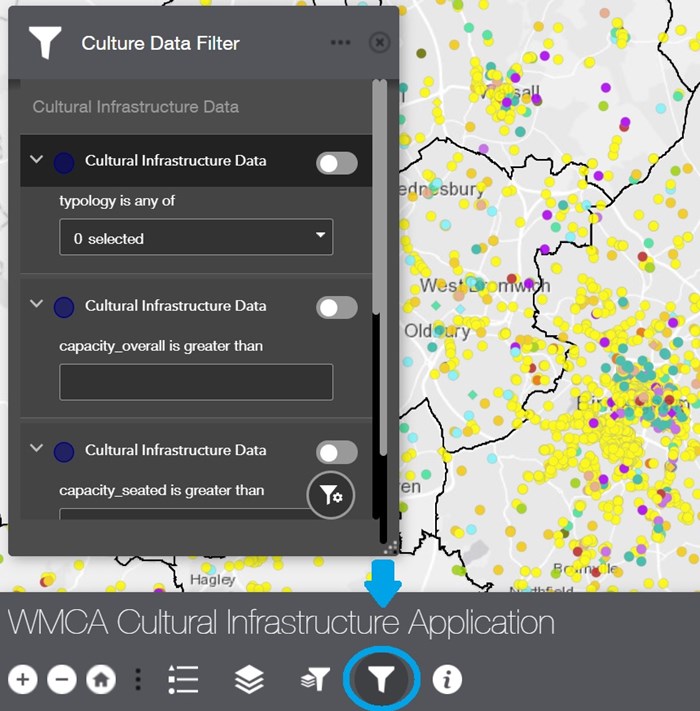 Screenshot of WMCA Cultural Infrastructure Application