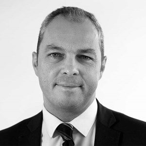 Black and White image of Chief Executive Ed Cox