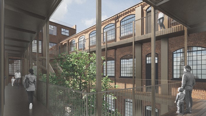 Concept CGI for what Button Works may look like. Copyright: BPN Architects