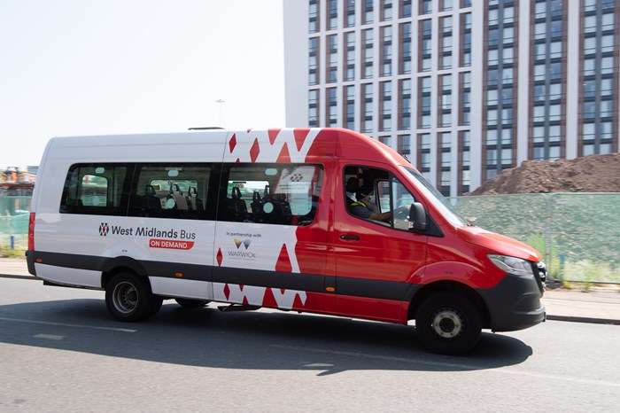 A Bus on Demand minibus in Coventry