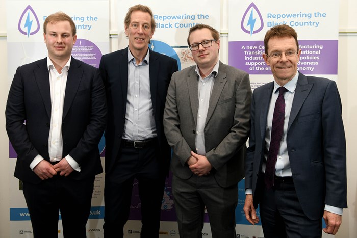 From left: Ben Whitelam nPowerEON, Matthew Rhodes Repowering the Black Country, Matthew Wood Centrica & Andy Street