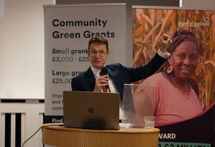 Andy Street, Mayor of the West Midlands and WMCA chair, at the Community Green Grants celebration at The Workspace in Wolverhampton.