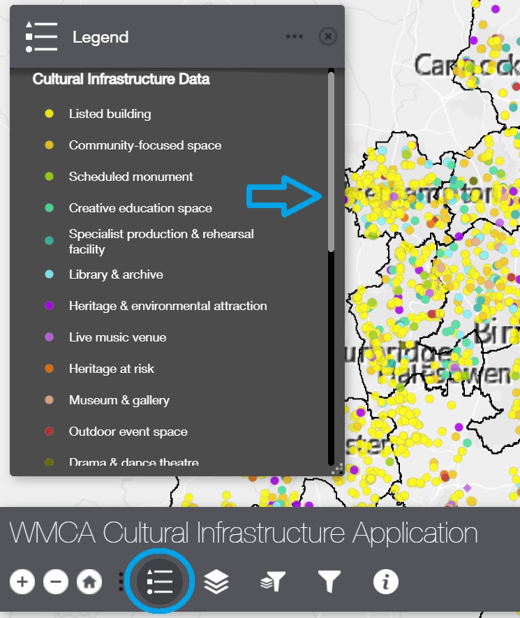 Screenshot of WMCA Cultural Infrastructure Application