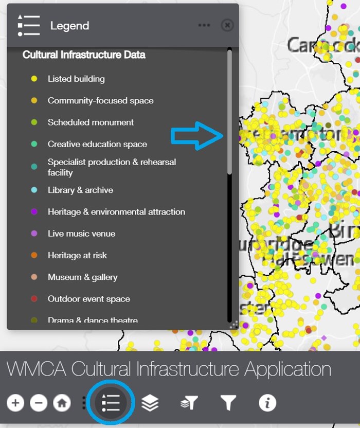 Screenshot of WMCA Cultural Infrastructure Application