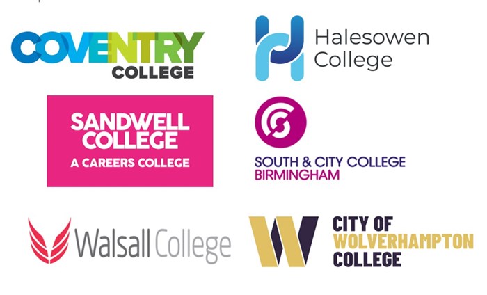 College logo's of the colleges taking part in Thrive at College