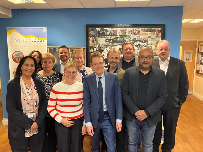 Mayor Andy Street with a group of leaders from the social economy businesses within the West Midlands