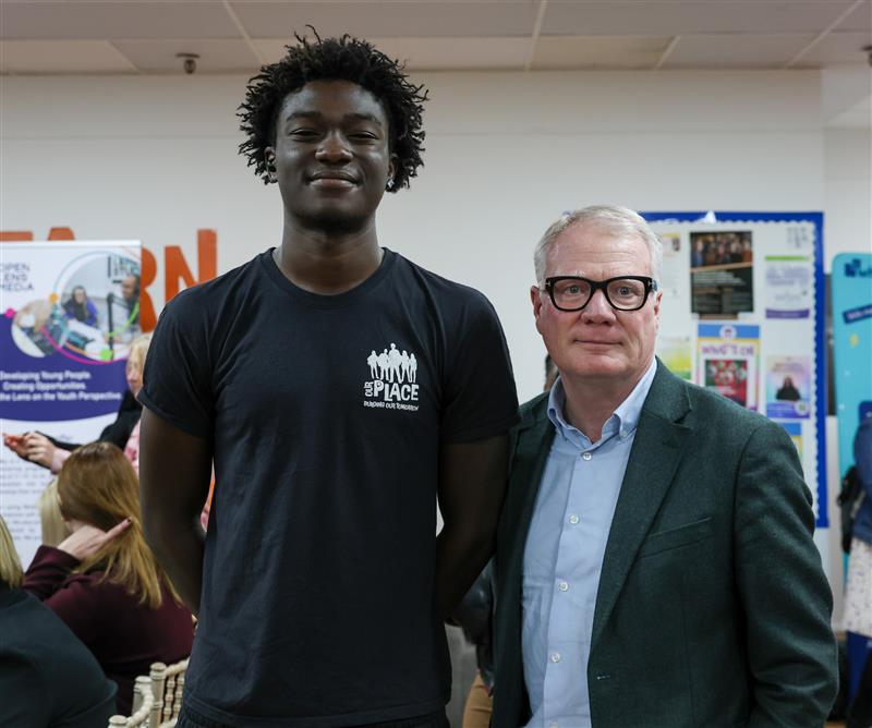 Emmanuel Boamah, Youth Participation Apprentice with West Midlands Mayor Richard Parker at Our Place, Walsall