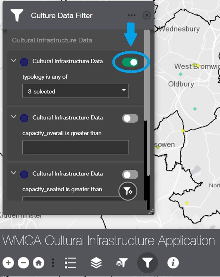 Screenshot of WMCA Cultural Infrastructure Application