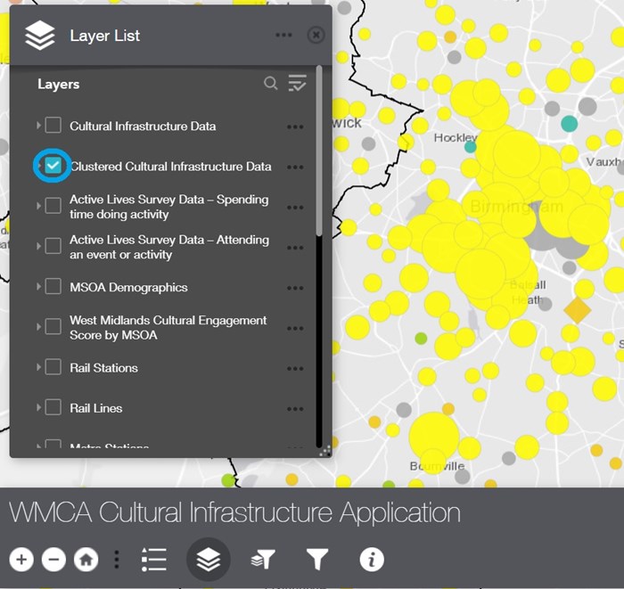 Screenshot of WMCA Cultural Infrastructure Application