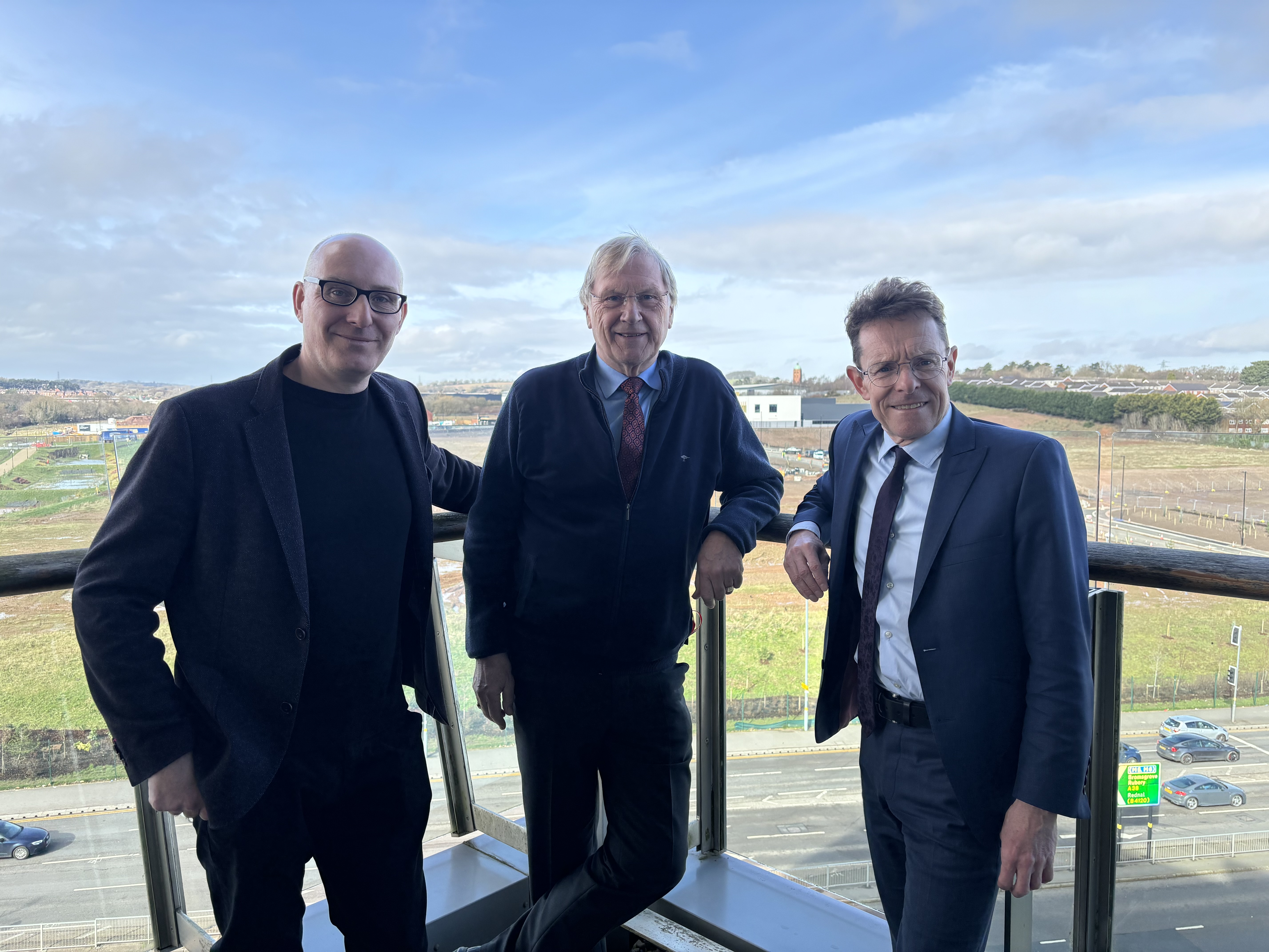 From L-R: Rob Flavell, Senior Director, St Modwens Homes; Cllr Ian Courts, Leader of Solihull Council and Portfolio Holder for housing and land at the WMCA, and Andy Street, Mayor of the West Midlands and Chair of the WMCA.