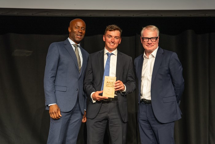 Nick Bailey, Ryan Hatch and Richard Parker, Mayor of the West Midlands at the Adult Learning Awards 2024