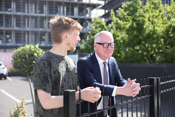 Jake Collins with Mayor of the West Midlands and WMCA chair, Richard Parker